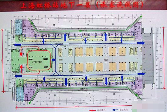 上海虹桥火车站站台&列车候车室分布